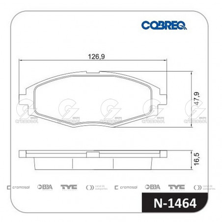 JUEGO DE PASTILLAS DE FRENO COBREQ 64025