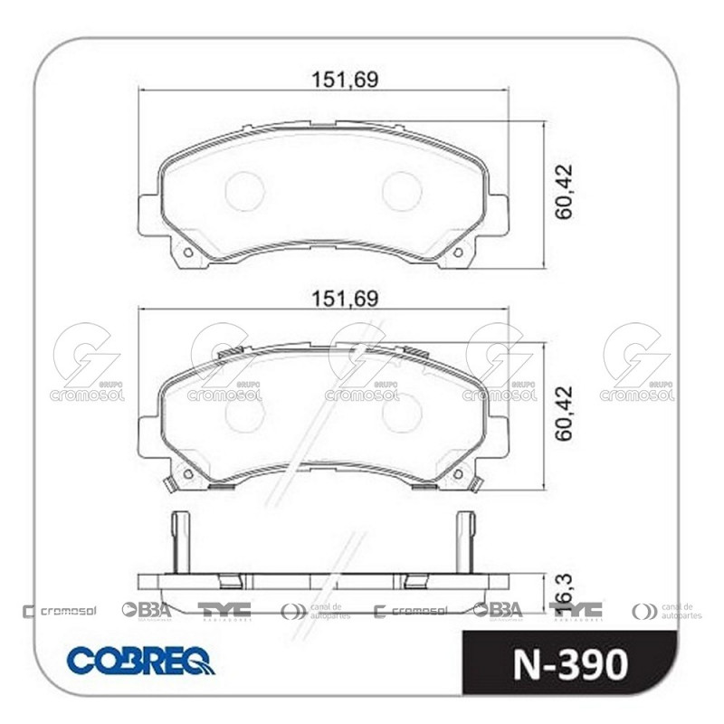 JUEGO DE PASTILLAS DE FRENO COBREQ 64035