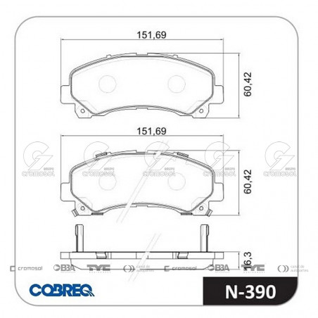 JUEGO DE PASTILLAS DE FRENO COBREQ 64035