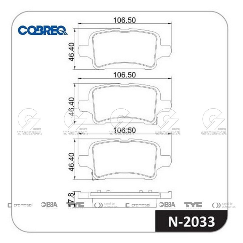JUEGO DE PASTILLAS DE FRENO COBREQ 64051