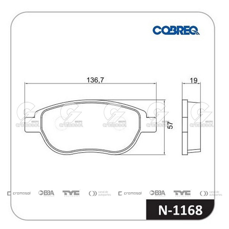 JUEGO DE PASTILLAS DE FRENO COBREQ 64055