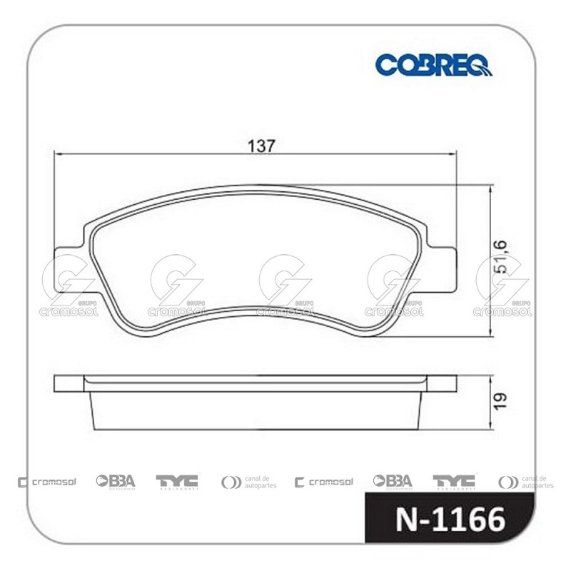 JUEGO DE PASTILLAS DE FRENO COBREQ 64057