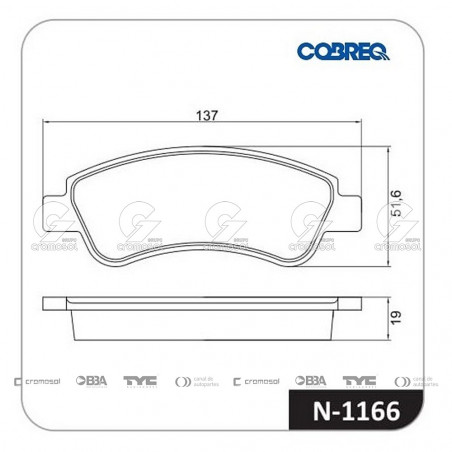 JUEGO DE PASTILLAS DE FRENO COBREQ 64057