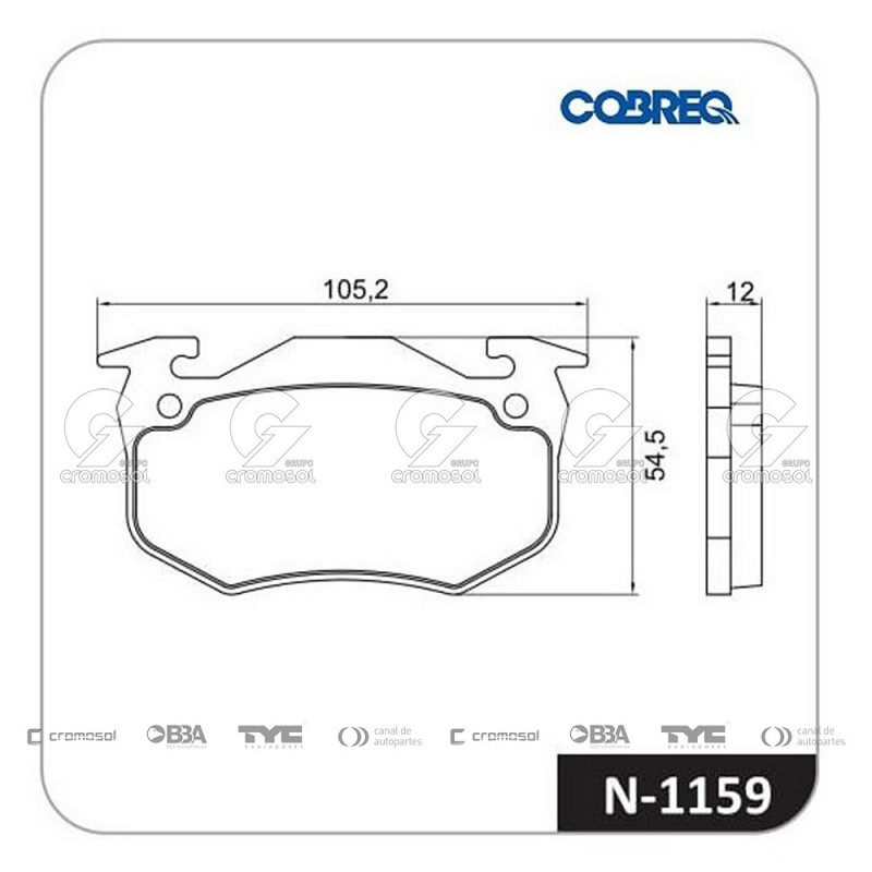 JUEGO DE PASTILLAS DE FRENO COBREQ 64061