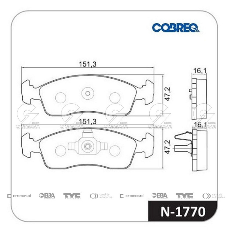 JUEGO DE PASTILLAS DE FRENO COBREQ 64074