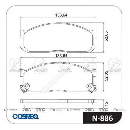 JUEGO DE PASTILLAS DE FRENO COBREQ 64159