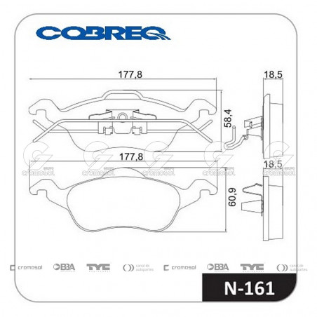 JUEGO DE PASTILLAS DE FRENO COBREQ 64115
