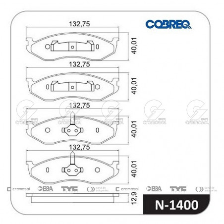 JUEGO DE PASTILLAS DE FRENO COBREQ 64154