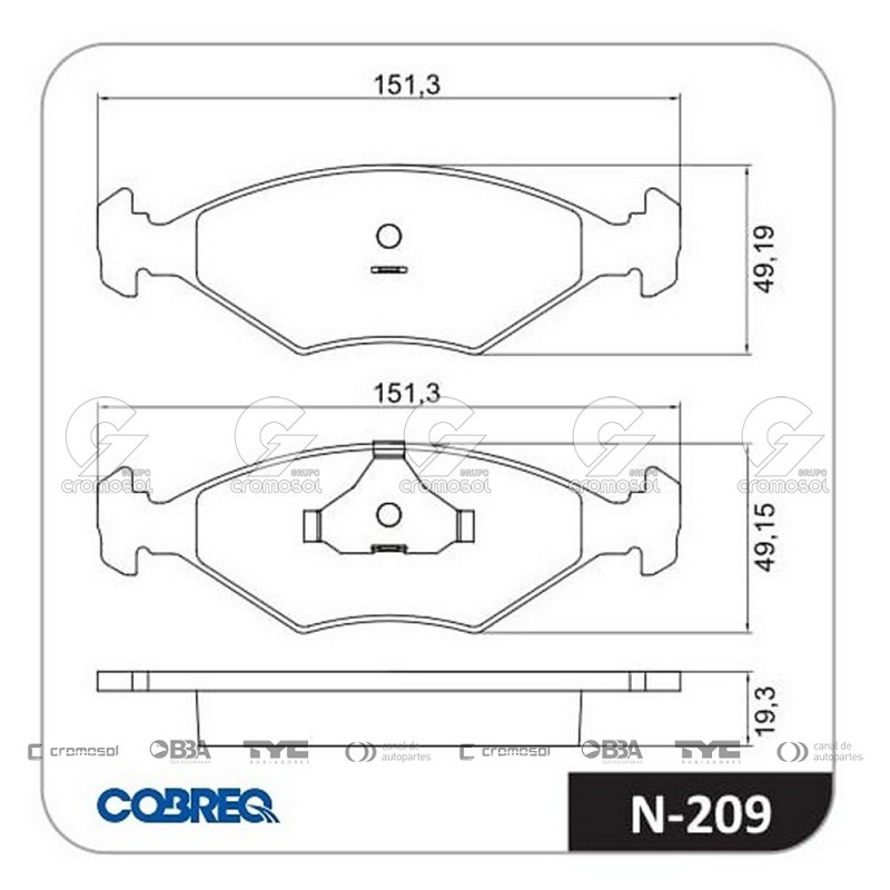 JUEGO DE PASTILLAS DE FRENO COBREQ 64236