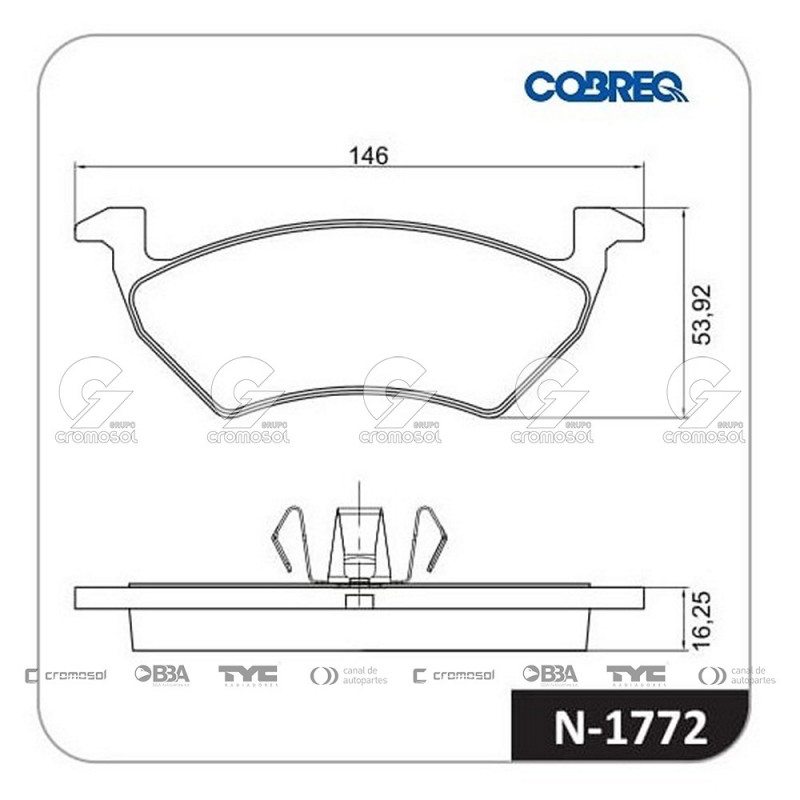 JUEGO DE PASTILLAS DE FRENO COBREQ 64233