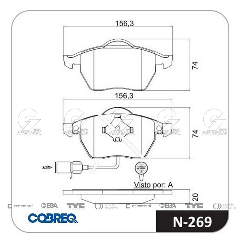 JUEGO DE PASTILLAS DE FRENO COBREQ 64009