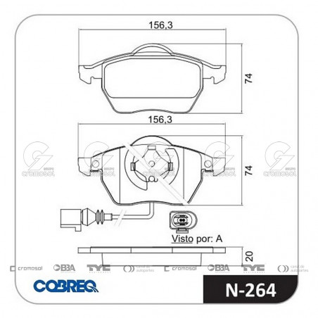 JUEGO DE PASTILLAS DE FRENO COBREQ 64007