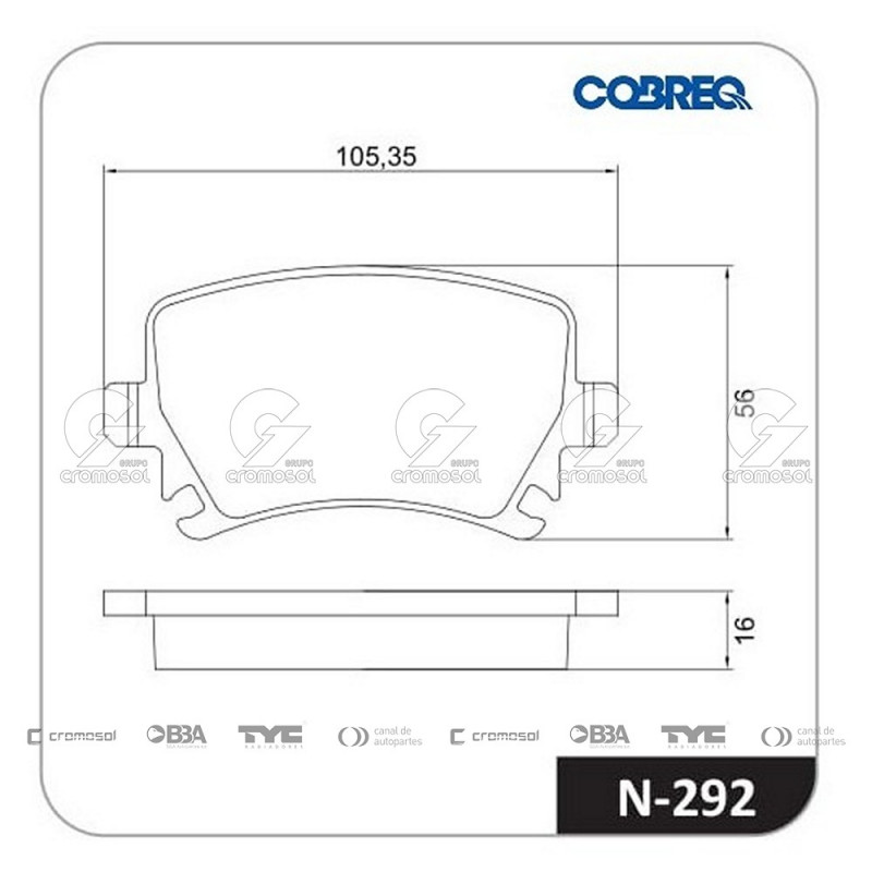JUEGO DE PASTILLAS DE FRENO COBREQ 64011