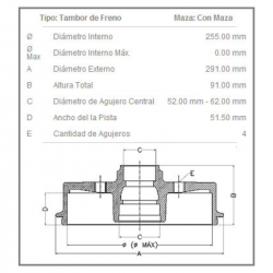 CAMPANA DE FRENO (TAMBOR) FREMAX BD5305