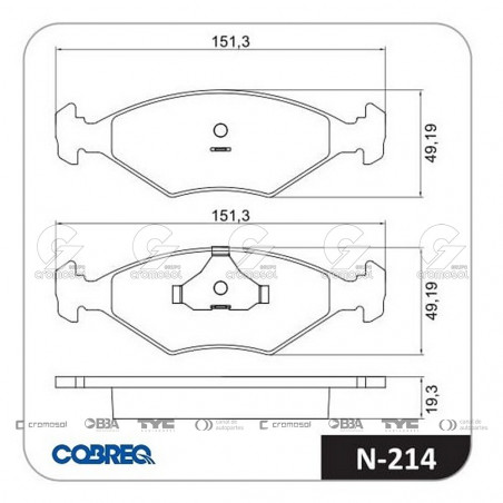 JUEGO DE PASTILLAS DE FRENO COBREQ 64110