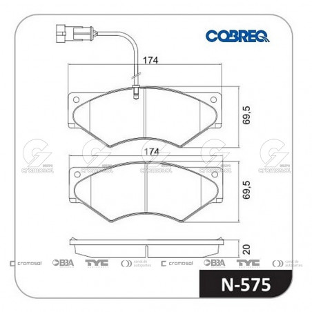 JUEGO DE PASTILLAS DE FRENO COBREQ 64153