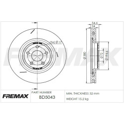 DISCO DE FRENO FREMAX BD5043