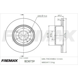 DISCO DE FRENO FREMAX BD8759