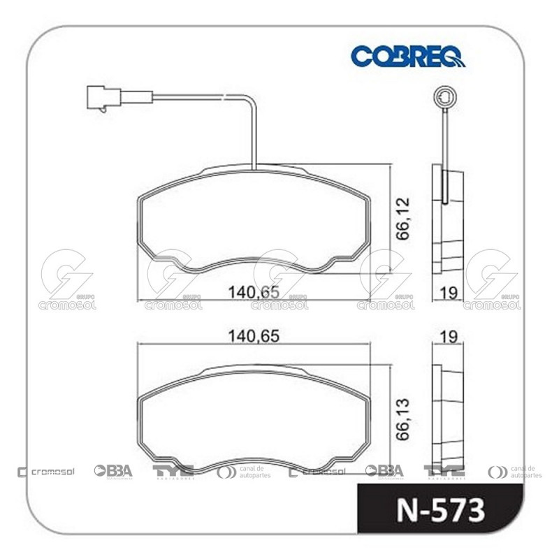 JUEGO DE PASTILLAS DE FRENO COBREQ 64071