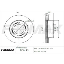 DISCO DE FRENO FREMAX BD0195