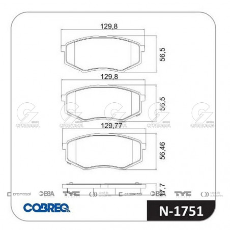 JUEGO DE PASTILLAS DE FRENO COBREQ 64146