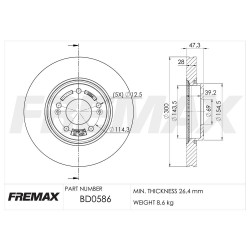 DISCO DE FRENO FREMAX BD0586