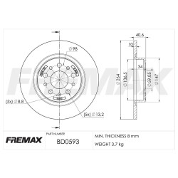 DISCO DE FRENO FREMAX BD0593