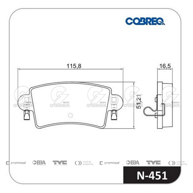 JUEGO DE PASTILLAS DE FRENO COBREQ 64201