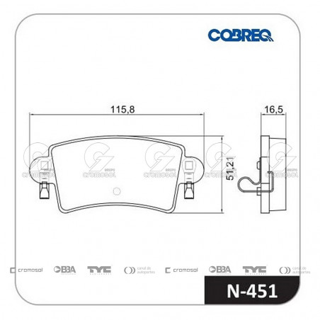 JUEGO DE PASTILLAS DE FRENO COBREQ 64201