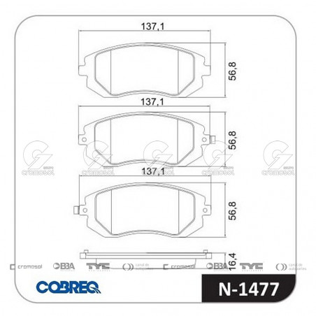 JUEGO DE PASTILLAS DE FRENO COBREQ 64204