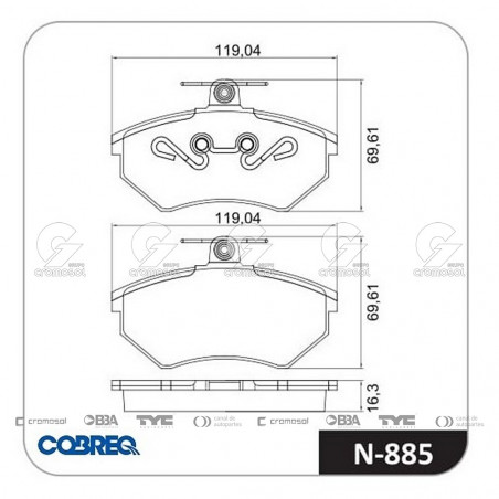 JUEGO DE PASTILLAS DE FRENO COBREQ 64239