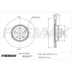 DISCO DE FRENO FREMAX BD6077