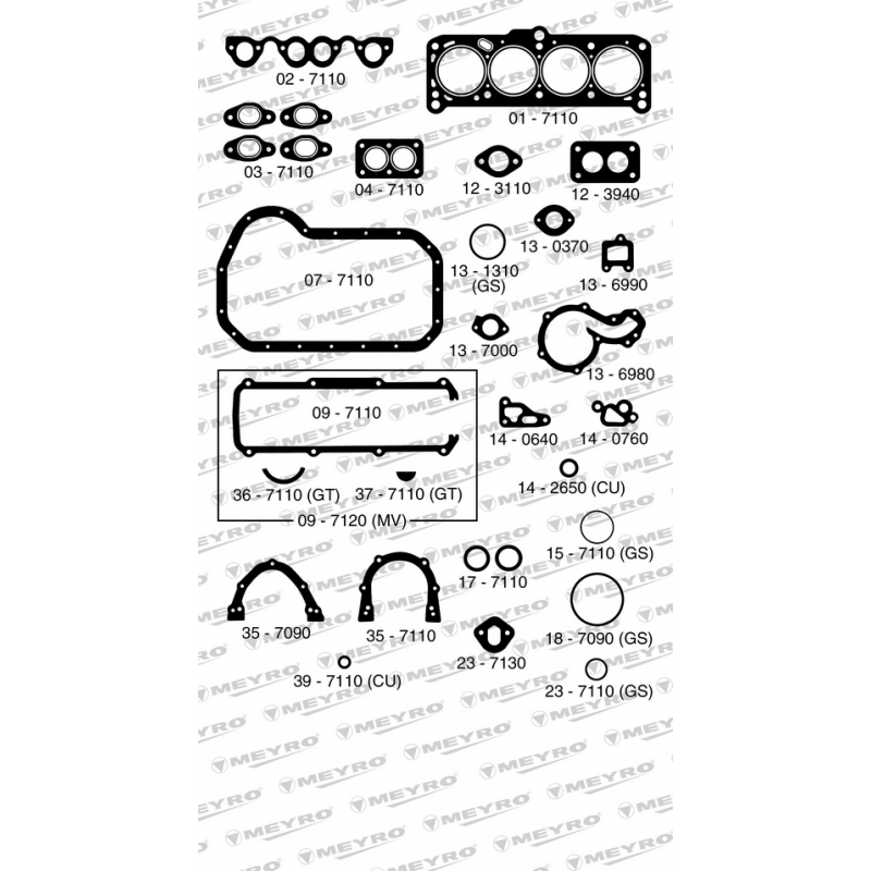 KIT DE JUNTAS DE MOTOR (COMPLETO) MEYRO 05-711 KL