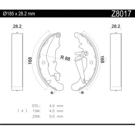JUEGO DE ZAPATAS DE FRENO ARMETAL Z80170