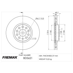 DISCO DE FRENO FREMAX BD5621