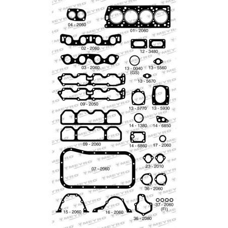 KIT DE JUNTAS DE MOTOR (COMPLETO) MEYRO 05-206 S