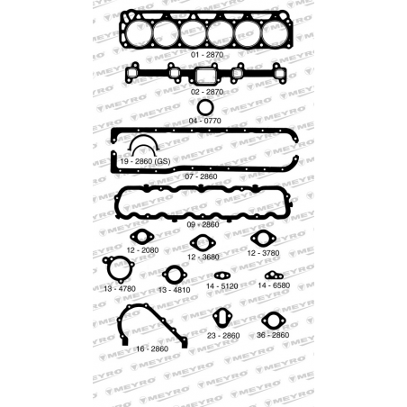 KIT DE JUNTAS DE MOTOR (COMPLETO) MEYRO 05-287 S