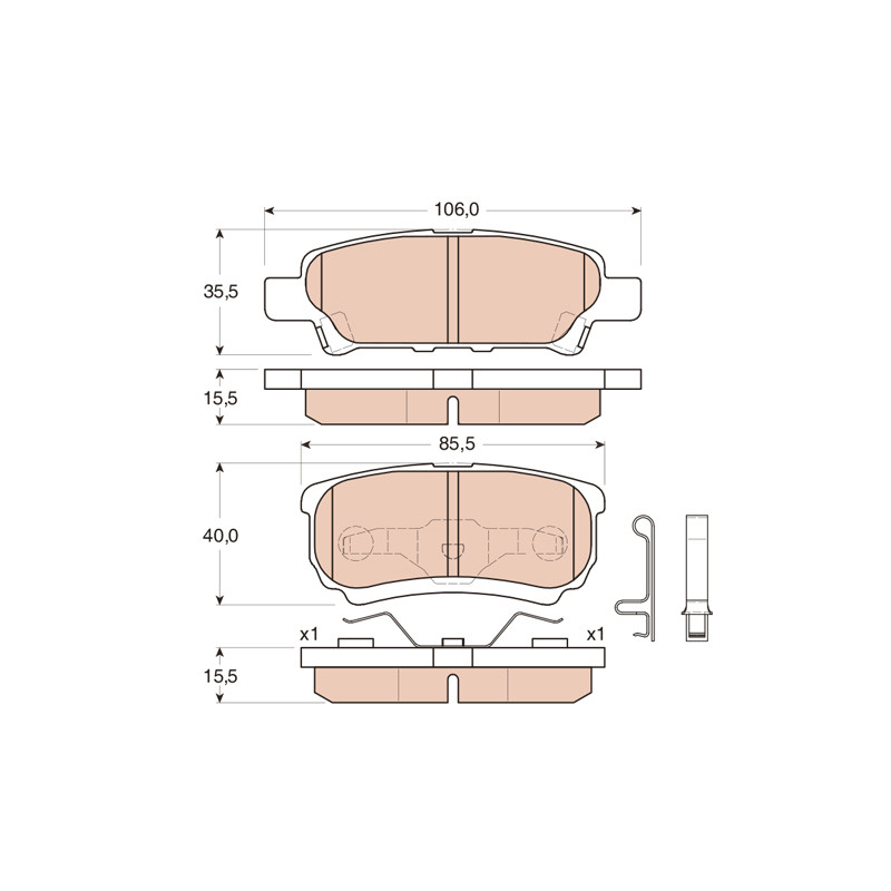 JUEGO DE PASTILLAS DE FRENO TRW GDB3341