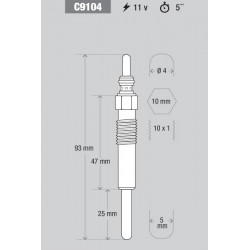 BUJIA DE PRECALENTAMIENTO KESSEL C9104