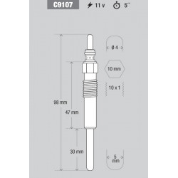 BUJIA DE PRECALENTAMIENTO KESSEL C9107