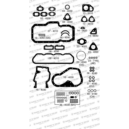 KIT DE JUNTAS DE MOTOR (SIN JTC) MEYRO 05-403 MV