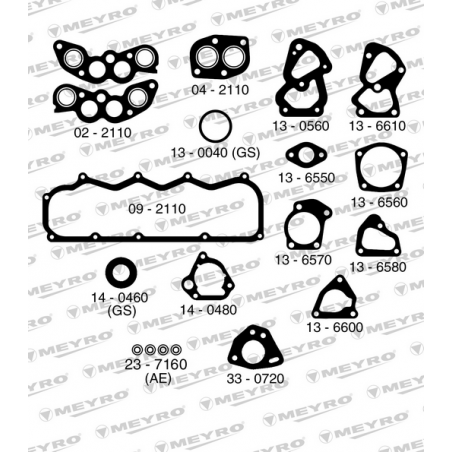 KIT DE JUNTAS DE MOTOR (SUPERIOR) MEYRO 06-2110 MV