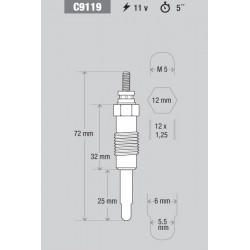 BUJIA DE PRECALENTAMIENTO KESSEL C9119