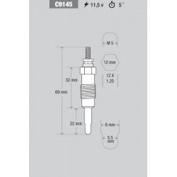 BUJIA DE PRECALENTAMIENTO KESSEL C9145