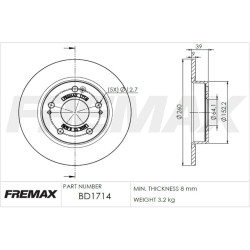 DISCO DE FRENO FREMAX BD1714