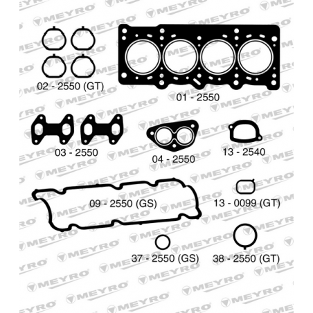 KIT DE JUNTAS DE MOTOR (SUPERIOR) MEYRO 06-2550 NA