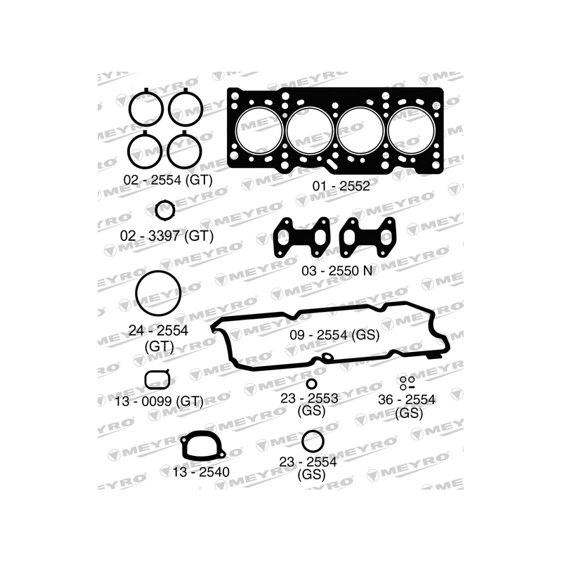 KIT DE JUNTAS DE MOTOR (SUPERIOR) MEYRO 06-2554 NA