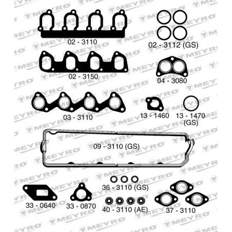 KIT DE JUNTAS DE MOTOR (SUPERIOR) MEYRO 06-3110 MV