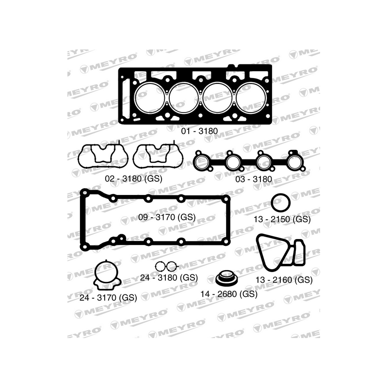 KIT DE JUNTAS DE MOTOR (SUPERIOR) MEYRO 06-3180 NA