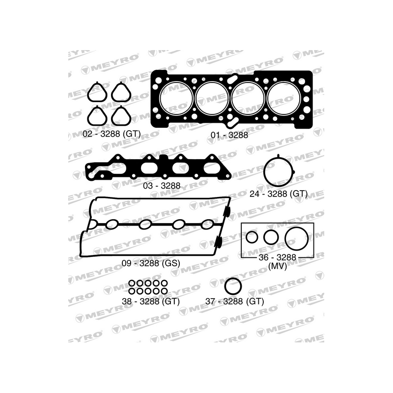 KIT DE JUNTAS DE MOTOR (SUPERIOR) MEYRO 06-3288 NA